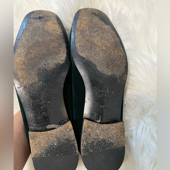 Gucci Velvet Crest Embroidered Mens Loafers size 10.5 - Picture 9 of 11